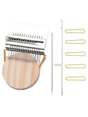 Wooden Darning Loom Weaving Tool Sewing Repair Kit Crochet Needle Craft Set